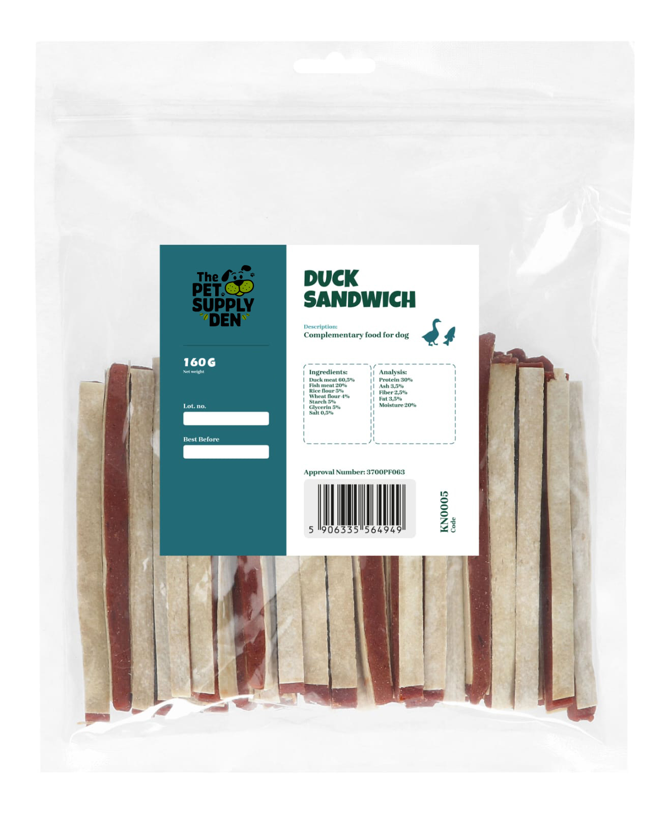 Sandwich Duck Strip With Fish - 160g