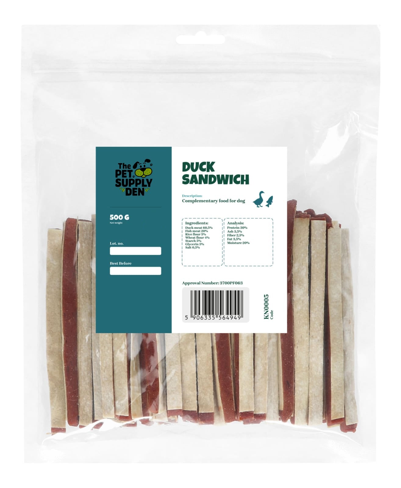 Sandwich Duck Strip With Fish - 500g